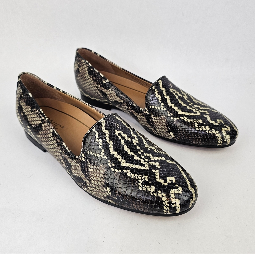 Vionic Willa Boa Snake-Patterned Leather Loafers … - image 1